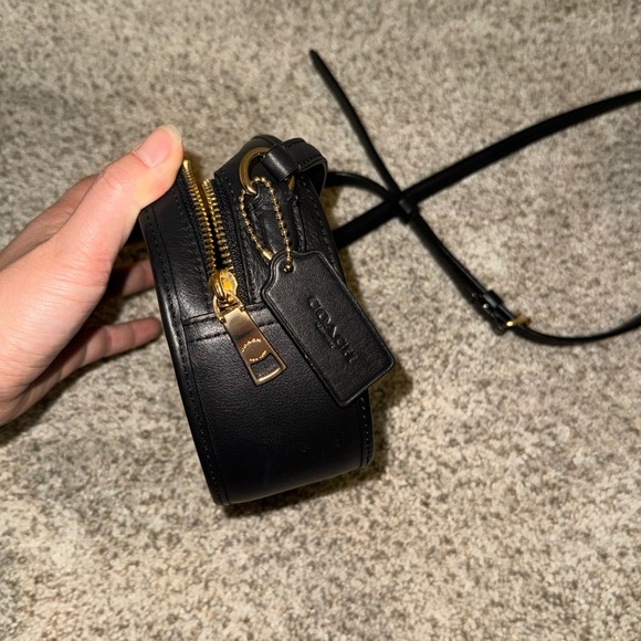 Coach Black Round Leather Crossbody Bag - Picture 10 of 16